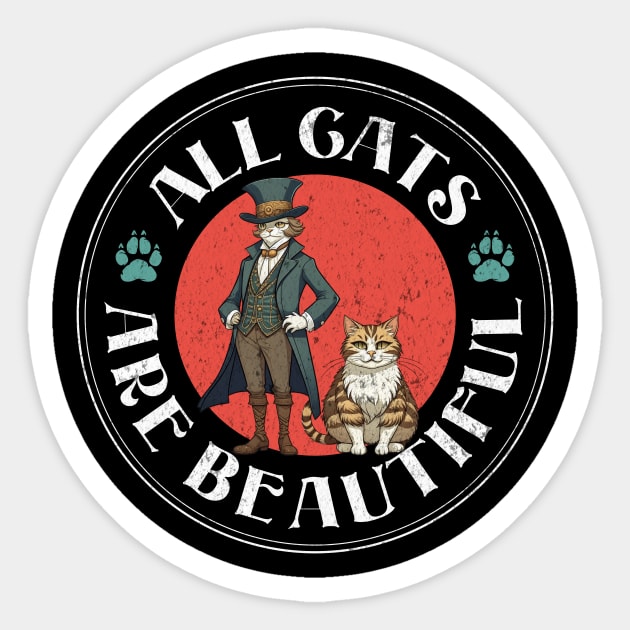 All Cats Are Beautiful Sticker by Jo Palmer
